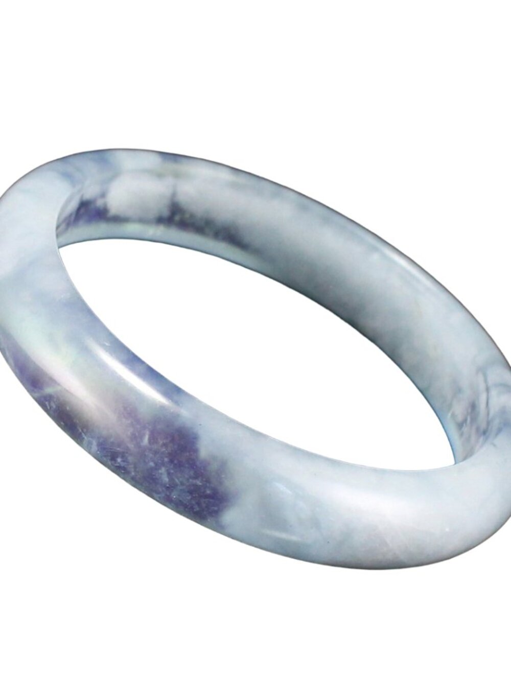 Natural Aquamarine Bangle Bracelet 41.2g 58mm ID Sky Blue White Cloud Certified